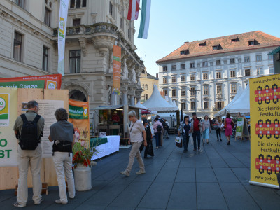 rechts im Bild - gscheit feiern rollup